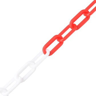 Veiligheidsketting &Oslash; 8 mm 100 m kunststof rood en wit