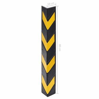 Hoekbeschermers reflecterend 80 cm rubber 10 st