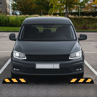 Parkeerblokken reflecterend 2 st 56x15x10 cm rubber