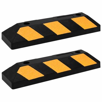 Parkeerblokken reflecterend 2 st 56x15x10 cm rubber