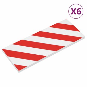 Muurbeschermers 6 st 50x20x2 cm EVA-schuim rood en wit