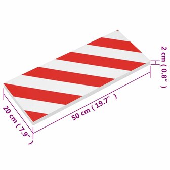 Muurbeschermers 6 st 50x20x2 cm EVA-schuim rood en wit