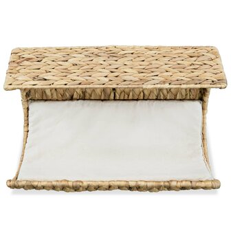 Kattenbed met kussen 37x20x20 cm waterhyacint
