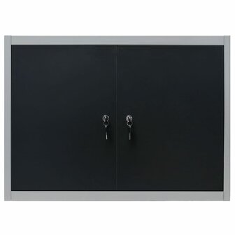 Gereedschapskast voor aan de wand metaal grijs en zwart