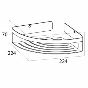 Hoekkorf Caddy chroom groot 1400630346