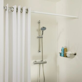 Douchegordijnstang telescopisch 125-220 cm wit