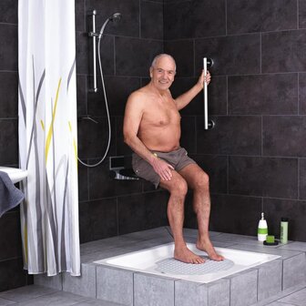 Badkamer handgreep Premium 45 cm aluminium zilverkleurig