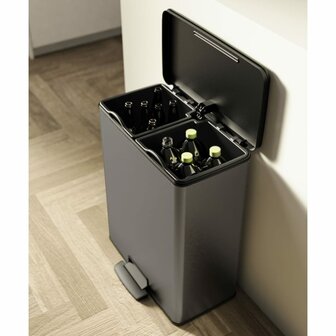 Pedaalemmer Deco duo 26+26 L koelgrijs