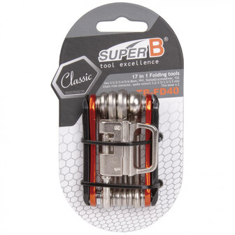 Super B Multitool Tb-Fd40 17 Functies 73 X 45 Mm Rvs Oranje