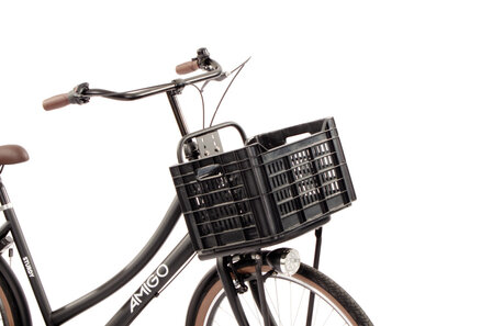 Amigo Fietskrat 30 Liter 100% Gerecycled Kunststof zwart zwart