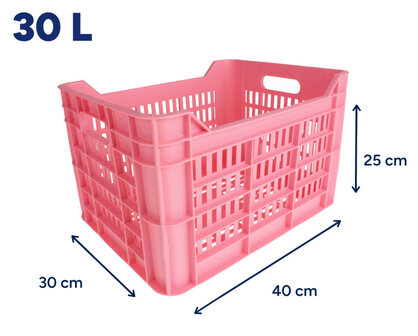 Amigo Fietskrat 30 Liter Kunststof roze roze
