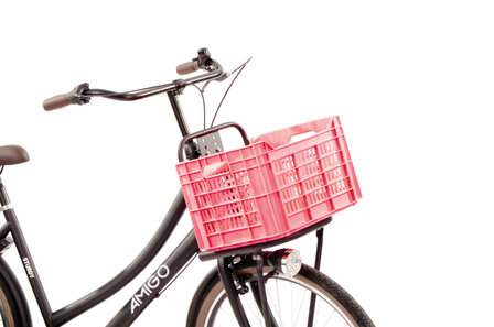 Amigo Fietskrat 30 Liter Kunststof roze roze