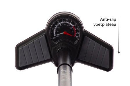 Amigo Luxe Fietspomp Met Drukmeter 11 Bar 73 Cm zwart zwart