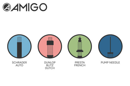 Amigo Fietspomp Met Drukmeter 11 Bar 61 Cm zwart zwart