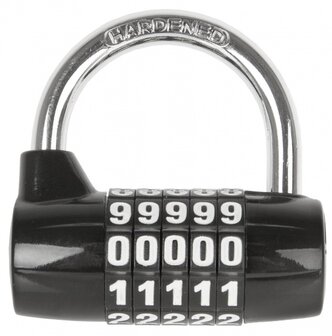 M-Wave Pd 5 Cijferhangslot 62 Mm Staal Zwart