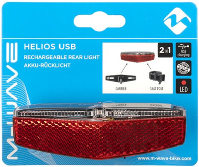 M-Wave Helios Achterlicht Usb Accu Led Rood