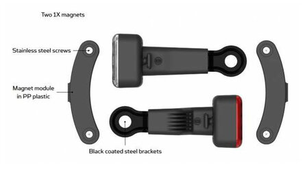 Reelight Fietsverlichting Ams Constant Staal Rood/Wit 4 Delig