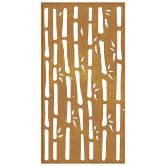 Wanddecoratie tuin bamboe-ontwerp 105x55 cm cortenstaal