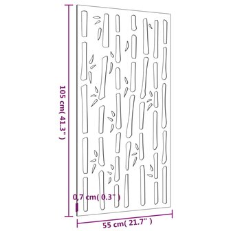 Wanddecoratie tuin bamboe-ontwerp 105x55 cm cortenstaal