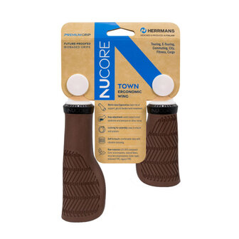 Herrmans Nucore Town Wave Handvatten 130/90 Mm &Oslash;22 Mm bruin bruin