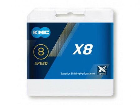 Kmc Ketting X8 1/2-3/32 Inch 114 Schakels 8S Zilver