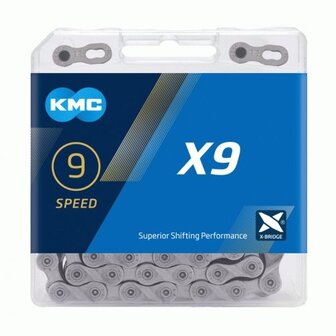 Kmc Ketting X9 1/2 X 11/128 9Sp 114 Schakels Grijs