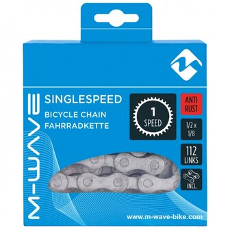 M-Wave Ketting 1/2 X 1/8 Inch 112 Schakels 1S Antiroest Zilver