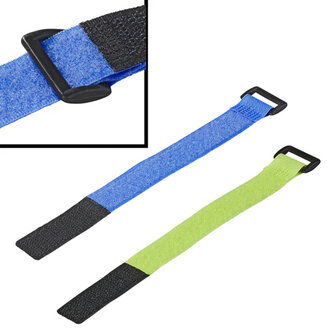 Proplus Kabelbinders Klittenband 8 Stuks Blauw/Groen
