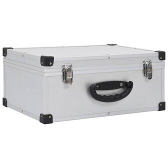 Cd-koffer voor 60 cd&#039;s aluminium ABS zilverkleurig