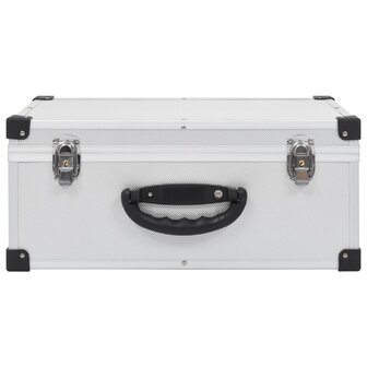 Cd-koffer voor 60 cd&#039;s aluminium ABS zilverkleurig