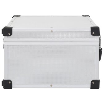 Cd-koffer voor 60 cd&#039;s aluminium ABS zilverkleurig