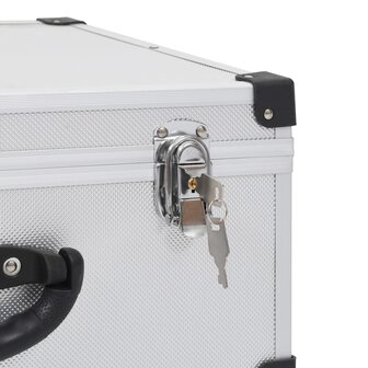 Cd-koffer voor 60 cd&#039;s aluminium ABS zilverkleurig