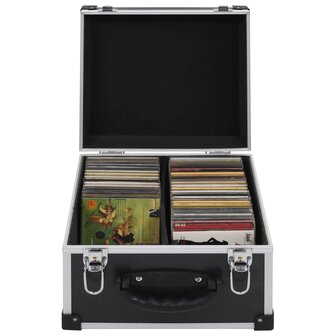 Cd-koffer voor 40 cd&#039;s aluminium ABS zwart