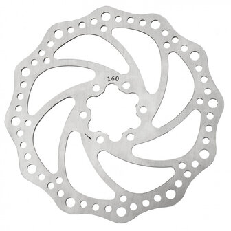 M-Wave Remschijf 160 Mm 6 Gaats Rvs Zilver