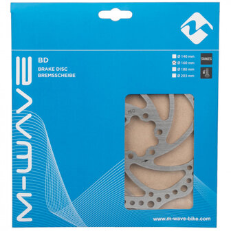 M-Wave Remschijf 160 Mm 6 Gaats Rvs Zilver
