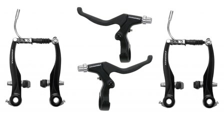 Promax Remset V-Brake Met Remgrepen Aluminium zwart zwart