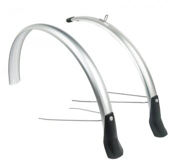 Eurofender Spatbordenset Snello 46 Mm Kunststof zilver 28 inch zilver 28 inch