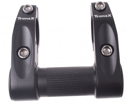 Tranzx Dubbele Klem Adapter Opzetstuur Aluminium Zwart
