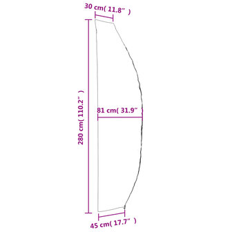 Parasolhoes 280x30/81/45 cm 420D oxford zwart