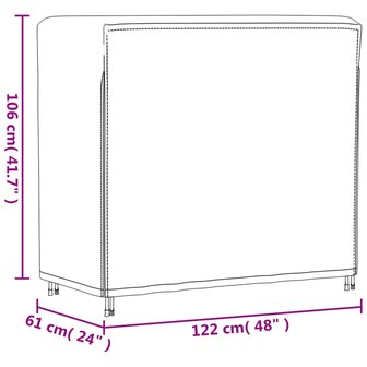 Hoes voor haardhoutrek 122x61x106 cm 420D oxford zwart