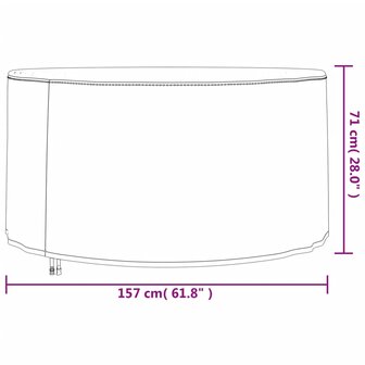 Tuinmeubelhoezen 2 st &Oslash; 157x71 cm 420D oxford stof