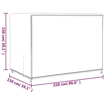 Tuinmeubelhoezen 2 st 220x150x150 cm 420D oxford stof