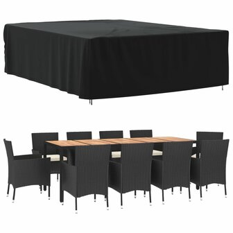 Tuinmeubelhoezen 2 st 350x260x90 cm 420D oxford stof zwart