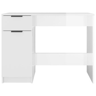 Bureau 100x50x75 cm bewerkt hout hoogglans wit