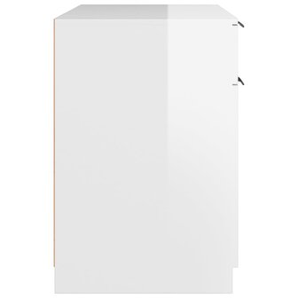 Bureau 100x50x75 cm bewerkt hout hoogglans wit
