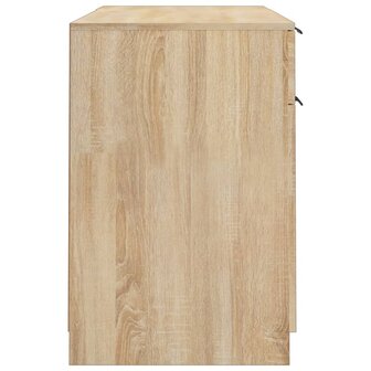 Bureau met bijzetkast bewerkt hout sonoma eikenkleurig