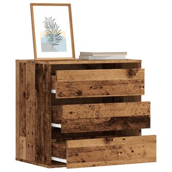 Ladekast 60x41x58 cm bewerkt hout oud houtkleurig