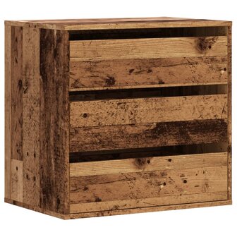 Ladekast 60x41x58 cm bewerkt hout oud houtkleurig