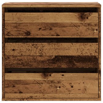 Ladekast 60x41x58 cm bewerkt hout oud houtkleurig