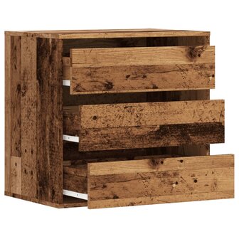 Ladekast 60x41x58 cm bewerkt hout oud houtkleurig